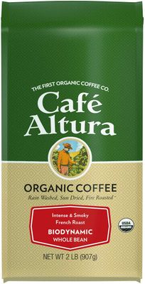 Cafe Altura Whole Bean Organic Coffee, Biodynamic French Roast, 32 Ounce