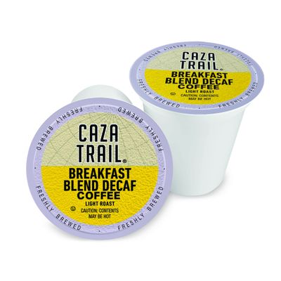 Caza Trail Coffee Pods, Decaf Breakfast Blend, Single Serve (Pack of 24) (Packaging May Vary)