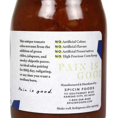 Pain is Good- Smoked Jalapeno Salsa - 15.5 Ounces- Made in USA with Cayenne &amp; Habanero Peppers - All Natural Ingredients, Non-GMO, Gluten-Free, Sugar-Free, Vegetarian, Keto