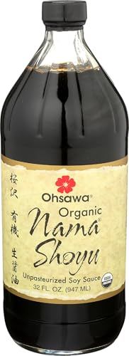 Ohsawa Nama Shoyu, Organic and Aged in 150 Year Cedar Kegs for Extra Flavor - Japanese Soy Sauce, Non-GMO, Vegan, Kosher - 32 oz