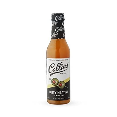 Collins Dirty Martini Mix, Dirty Martini Olive Brine, Olive Juice for Dirty Martinis, 12.7oz Cocktail Mixer Set of 1