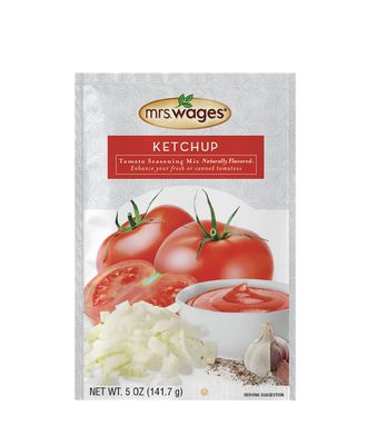 Mrs. Wages Ketchup Mix, Easy-To-Use, Enhance Your Tomatoes, Makes Ketchup in Bulk, Easy To Freeze or Serve Fresh, 5 oz Packet (Value Pack of 6)