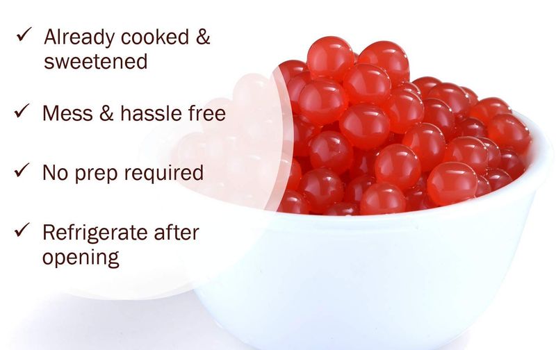 BREXONIC Boba Pearls Popping Bursting Boba, Tapioca Pearls For Bubble Tea (Strawberry , 2 LB 1 Pack)