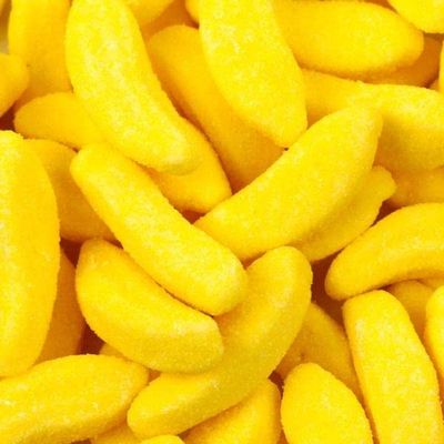 SweetGlob Gummy Banana, Yellow Sugared Bananas Gummi Candy (Yellow Gummy Banana, 1 Pound)