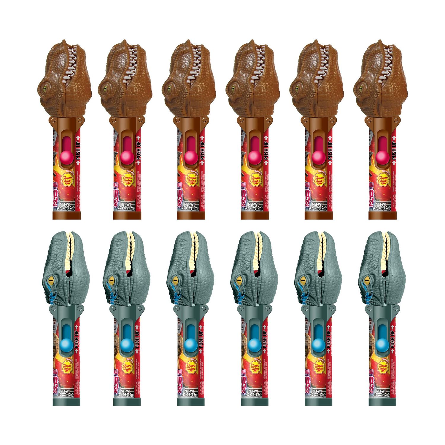 Pop Ups! Jurassic World Lollipop Holder | Gift for Halloween, Jurassic Park Fans | Bulk Set of 12 | Lollipops Included