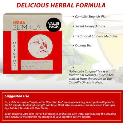 Hobe Laboratories Slim Tea - Original, 60-Count Tea Bags