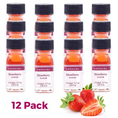 LorAnn Strawberry SS Flavor, 1 dram bottle (.0125 fl oz - 3.7ml - 1 teaspoon) 12 pack