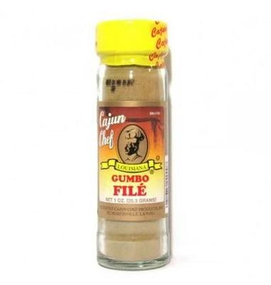 Cajun Chef Gumbo File 1oz (Pack of 1) - Ground Dried Sassafras Leaves for Authentic Louisiana Gumbo - Rich Texture and Distinct Flavor - Essential Cajun Seasoning