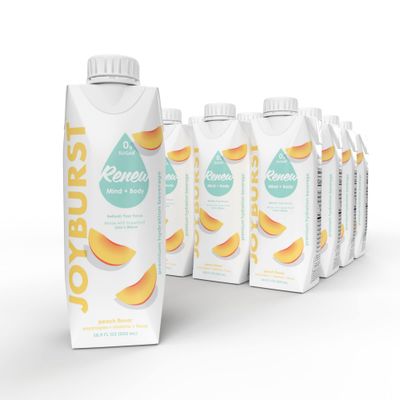 Sugar Free Electrolyte Water, Zero Calorie Hydration Drink, Refresh, Hydrate &amp; Recover, Electrolytes+Vitamin B&#39;s + Focus, Comes in Eco-friendly Tetra Pak (Peach, 12 Packs)