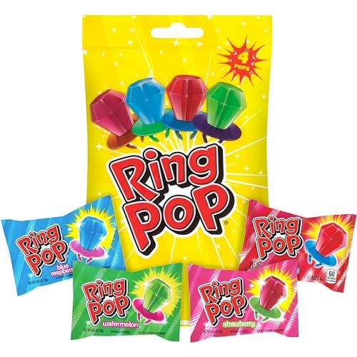 Ring Pop Candy Variety Pack, Assorted Flavor Lollipop Suckers, 4 Count