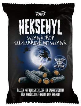 Licorice in Bag - Pingvin Tom Heksehyl Zout (Zoute Salmiak Staafjes/Salty Sticks Filled with Salmiak),10.6 oz - PACK OF 2