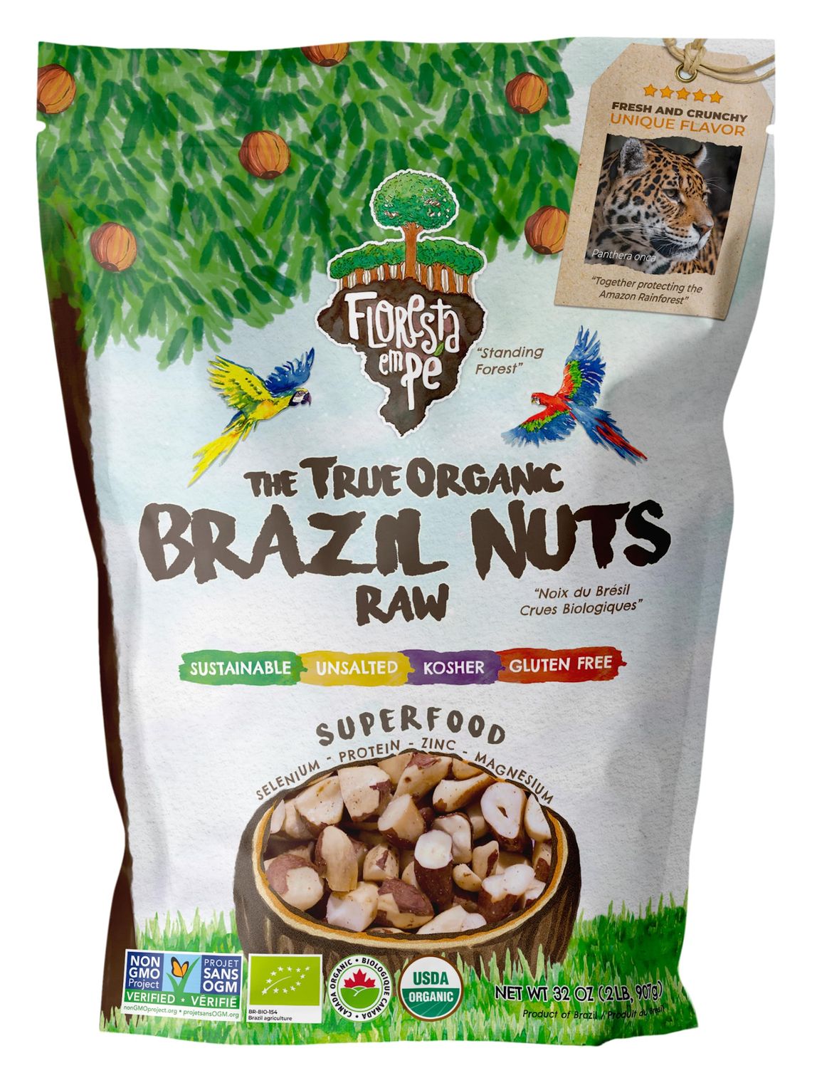 The True Organic Premium Brazil Nuts (32oz) - Broken - Raw &amp; Unsalted | Kosher | Non-Gmo | Certified Organic | Fresh | Vegan | Gluten Free | Keto and Paleo Friendly | Sustainably Harvested