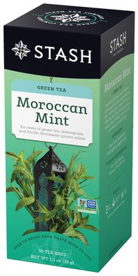 Stash Tea Moroccan Mint Green Tea - Caffeinated, Non-GMO Project Verified Premium Tea with No Artificial Ingredients, 30 Count (Pack of 6) - 180 Bags Total