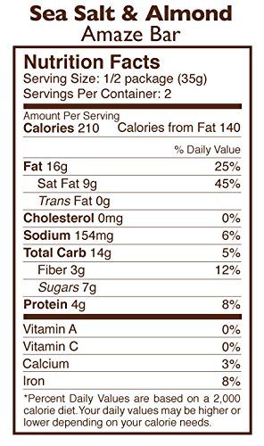 Taza Chocolate Organic Amaze Bar 80% Stone Ground, Sea Salt &amp; Almond, 2.5 Ounce (1 Count), Vegan