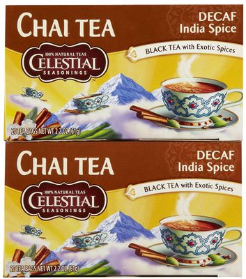 Celestial Seasonings Decaf India Spice Chai Tea Bags, 20 ct, 2 pk