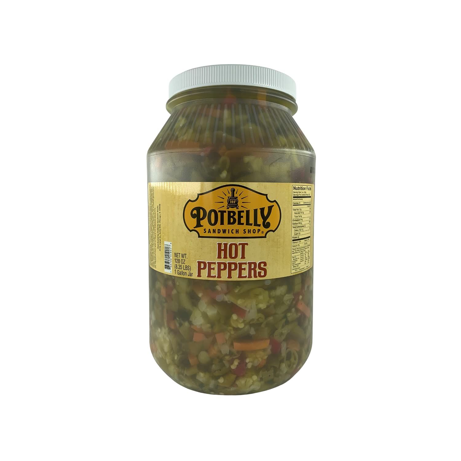 Potbelly Sandwich Shop Brand Hot Peppers 1 Gallon Jar (128 oz)