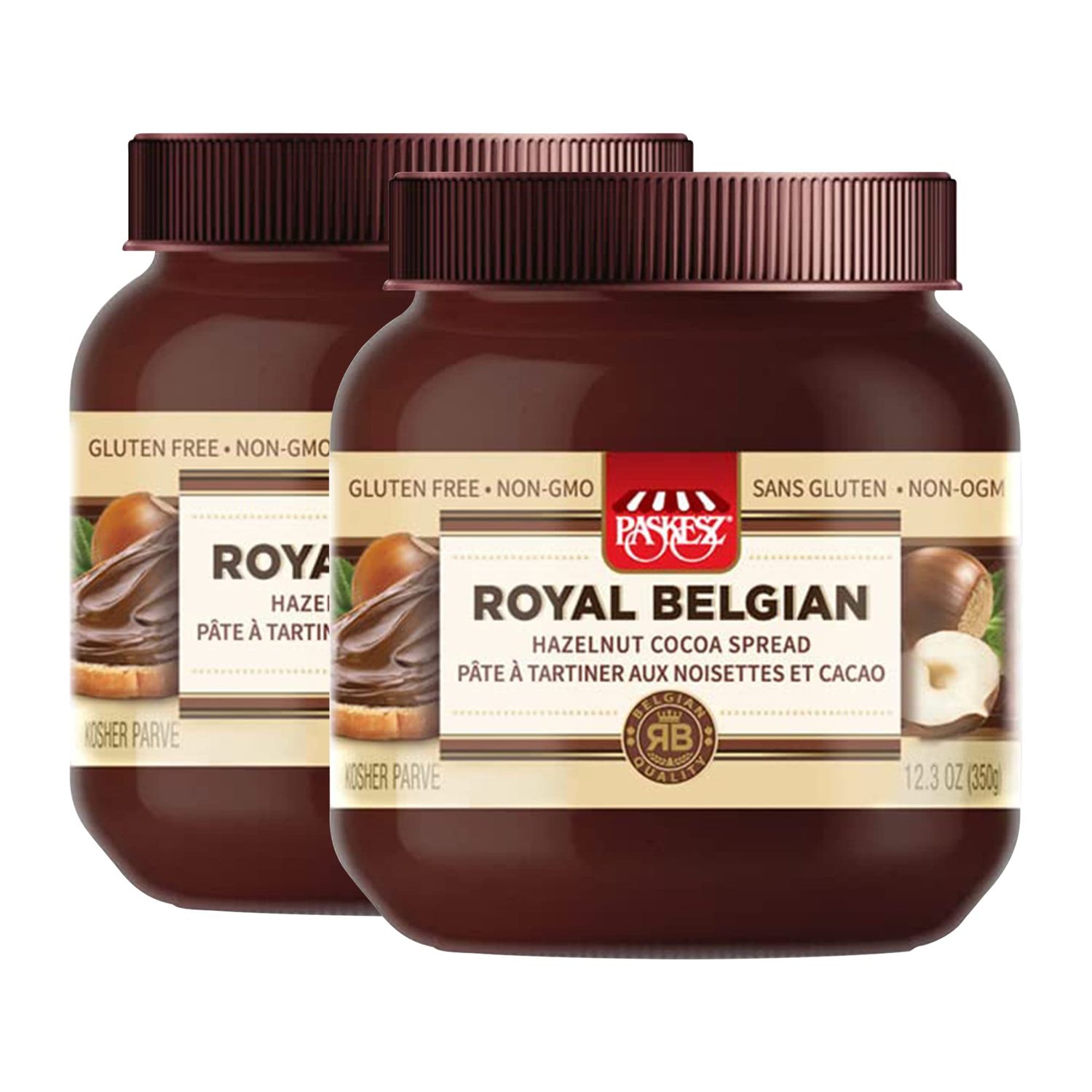 Only Kosher Candy Royal Belgian Dairy Free Hazelnut Cocoa Spread, Product of Belgium,12.3 oz (Pack of 2)