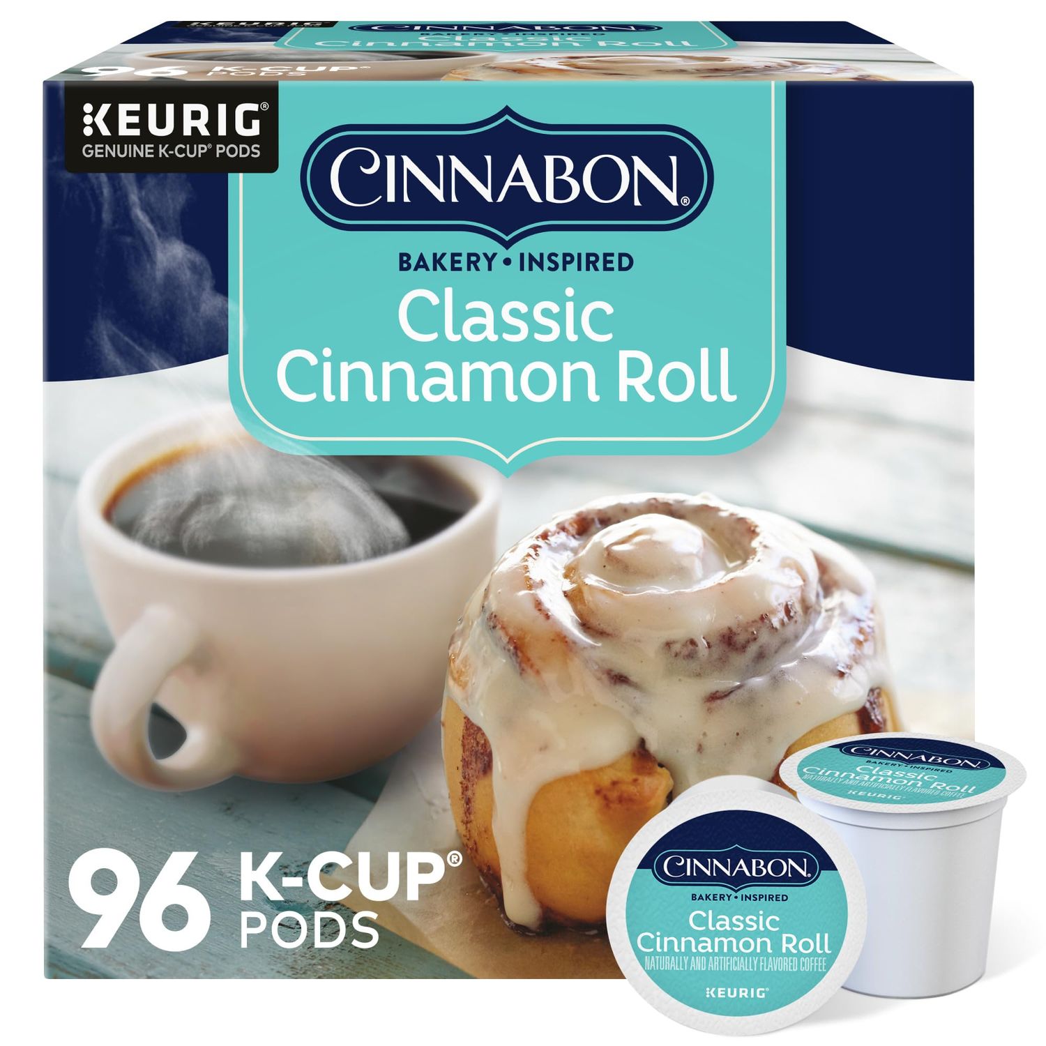 Cinnabon Classic Cinnamon Roll Keurig Single-Serve K-Cup Pods, Light Roast Coffee, 96 Count