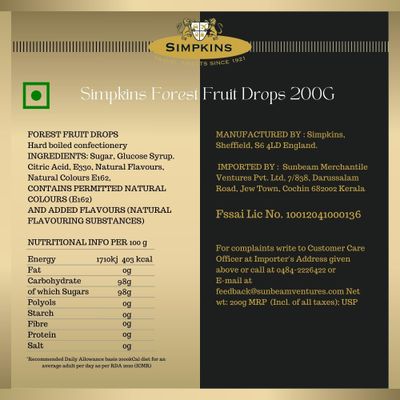 Simpkins 1 Forest Fruit Travel Sweets, 200G