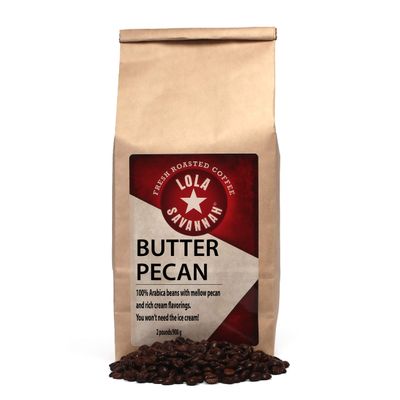 Lola Savannah Butter Pecan Whole Bean Caffeinated Coffee, 2lb