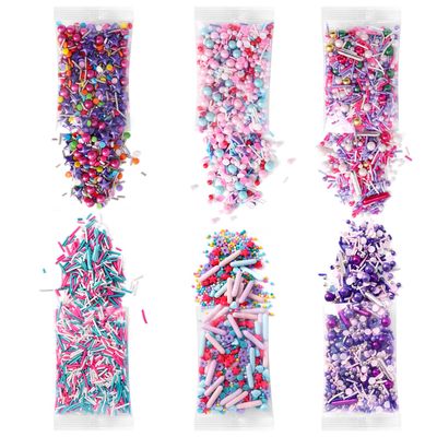 Sprinkles For Cake Decorating, Cupcake, Cookies, Ice Cream Topper, 6 Packs Purple Sprinkles, Pink of Assorted Sprinkles for Cake Baking, Perfect For Birthdays, Wedding