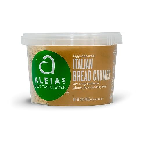 ALEIAS BEST. TASTE. EVER. Italian Bread Crumbs - 13 oz / 1 Pack - Authentic Taste, Breading for Gluten Free Recipes, Certified Gluten Free, Non-GMO, Dairy Free, Low Sodium, Kosher