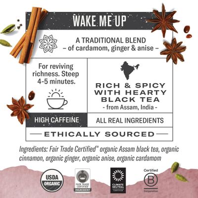 Numi Organic Golden Chai Tea, 18 Tea Bags, Assam Black Tea, Cardamom, Ginger &amp; Anise (Packaging May Vary)