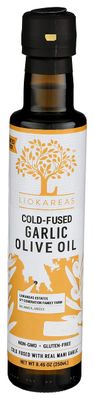 Liokareas Garlic Olive Oil - Greek - Organic - NonGMO - Gluten Free - Paleo - Keto - Single Sourced - First Pressed - No Artifical Flavor - 2022 International Award Winner