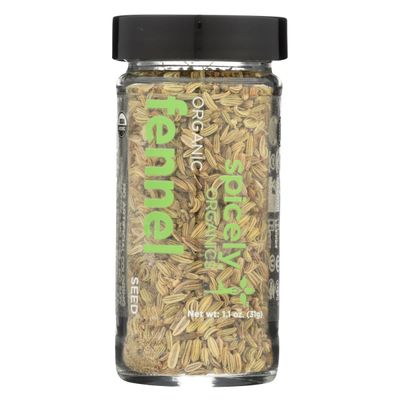 Spicely Organic Fennel Seeds Whole - Glass Jar - Gluten Free - Non GMO - Vegan - Kosher