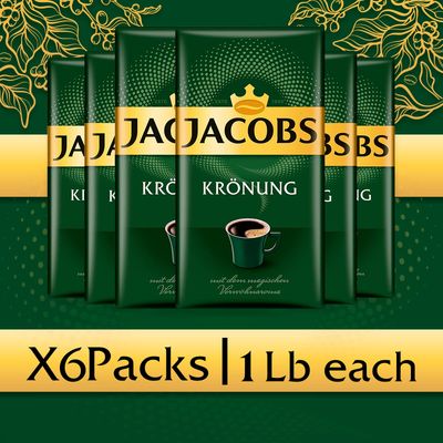 Jacobs Kronung Ground Coffee 500 Gram, 1.76 Ounce (Pack of 6)