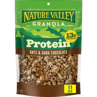 Nature Valley Protein Granola, Oats and Dark Chocolate, Resealable Bag, 11 OZ