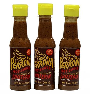 La Perrona Roasted Chiltepin Hot Sauce 5 Ounce Bottle | Tatemada Chiltepin Salsa Picante | Extra Spicy | Handmade | 3 Pack