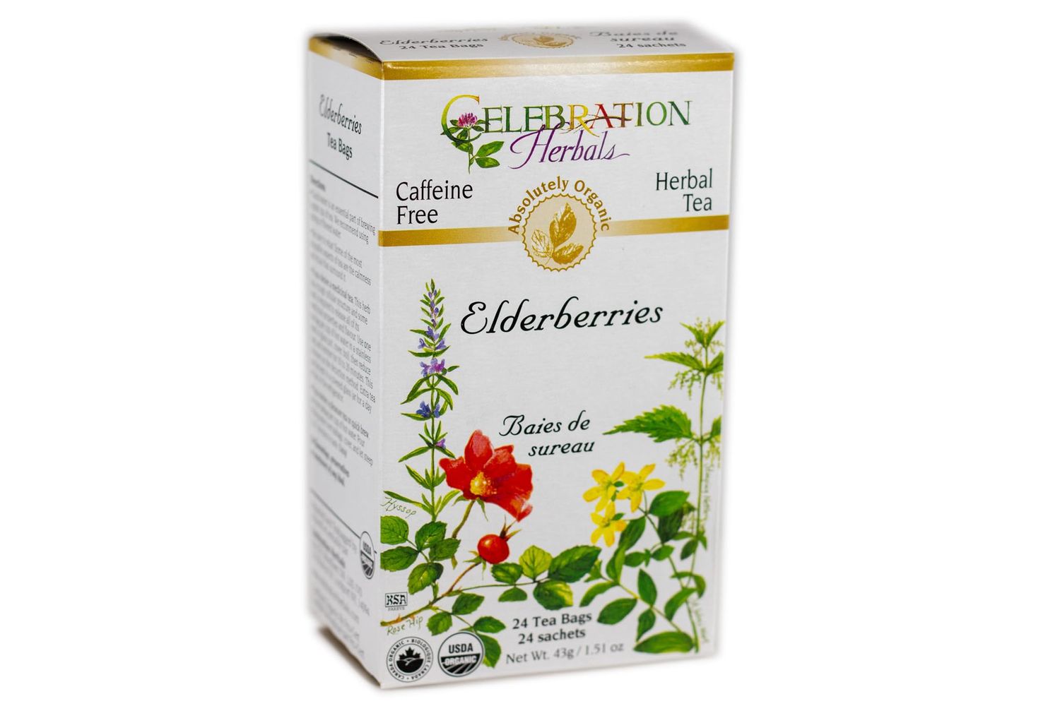 Celebration Herbals Organic Elderberries Tea Bags 24 Count