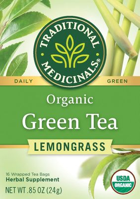 Traditional Medicinals Herbal Green Tea, Green Tea Lemongrass 16 ea (Pack of 3)