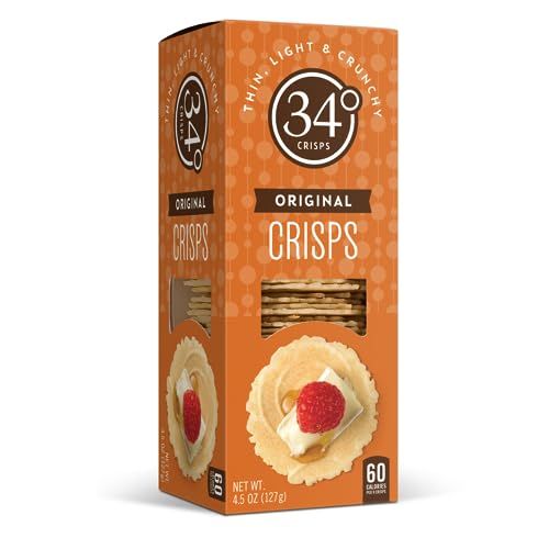 34 Degrees Crisps | Original Crisps | Thin, Light &amp; Crunchy Crisps, Single Pack (4.5oz)