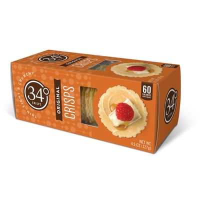 34 Degrees Crisps | Original Crisps | Thin, Light &amp; Crunchy Crisps, Single Pack (4.5oz)