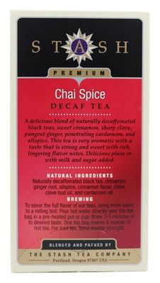 Stash Tea Decaf Chai Spice Tea 18 Count Tea Bags (packaging may vary) Individual Decaffeinated Black Tea Bags, Use in Teapots Mugs or Cups, Brew Hot Tea or Iced Tea