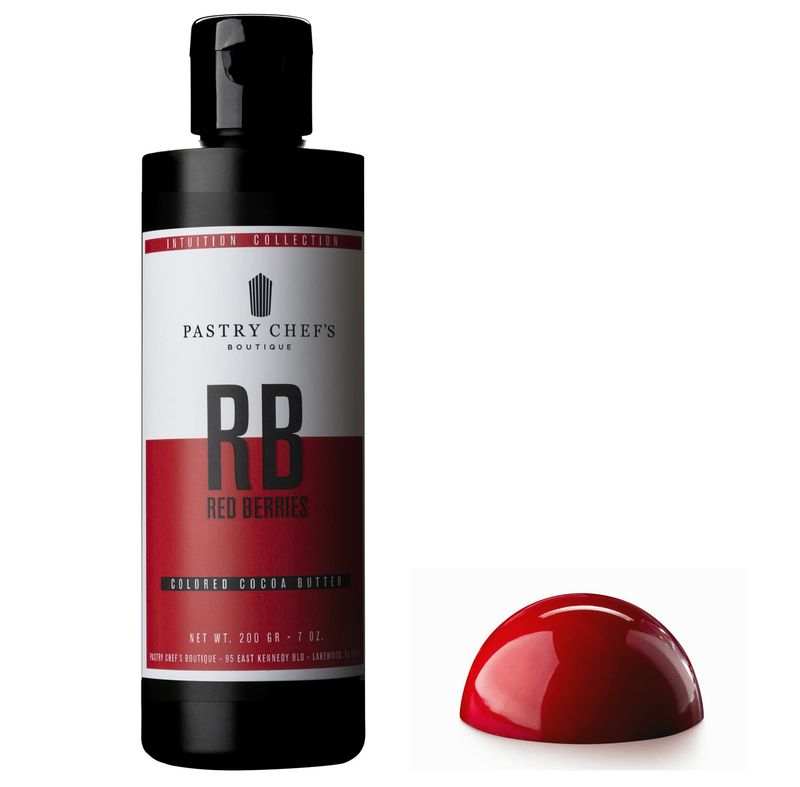 Pastry Chef's Boutique Intuition Collection Premium Colored Cocoa Butter Coloring for Chocolate - 8 oz. (Red Berries)