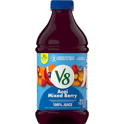 V8 Acai Mixed Berry 100% Fruit and Vegetable Juice, 46 fl oz Bottle