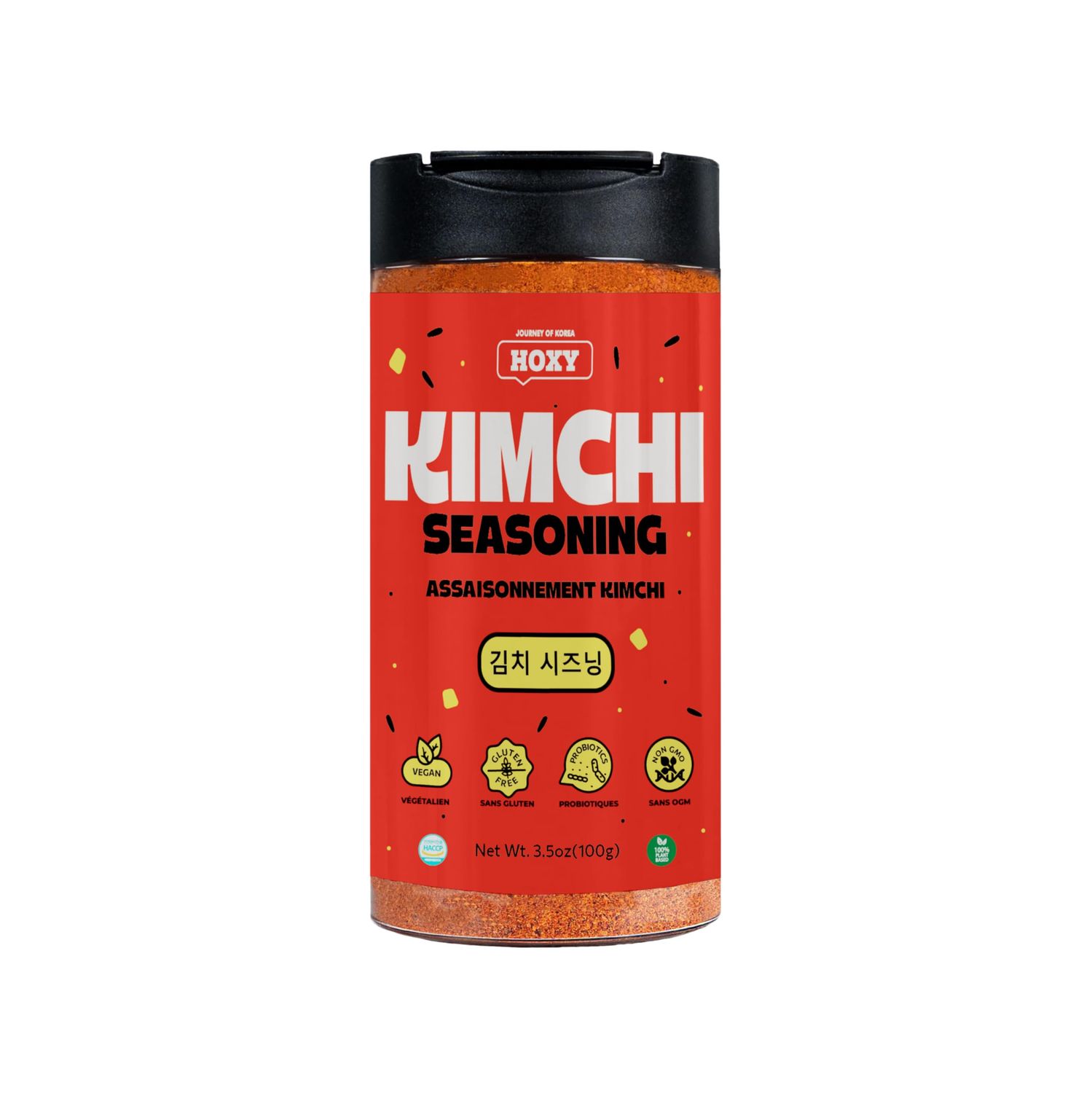 HOXY Journey of Korea Kimchi Seasoning Mix 3.5 oz - ORIGINAL Spicy Seasoning Mix, Rich in Probiotics, Vegan, Gluten Free, NON- GMO, BBQ Dry Rub for Any Meat, Seafood &amp; Vegetables (3.5Oz (Pack of 1))