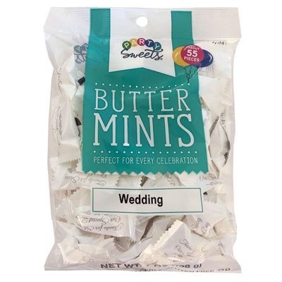 Party Sweets By Hospitality Mints Wedding Buttermints, 7-Ounce Bags (Pack of 6)