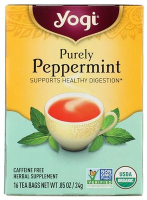 Yogi Purely Peppermint Tea 16BAGS NET WT 0.85OZ (24G)