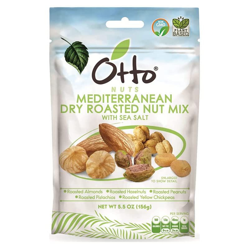 Otto Nuts - Mediterranean Dry Roasted Nut Mix with Sea Salt, Non-GMO Naturally Vegan Snack, Mixed Nuts | 5.5 OZ with Resealable Bag