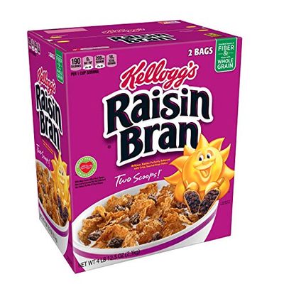 Kellogg&#39;s Raisin Bran, Breakfast Cereal, Original, Excellent Source of Fiber, 76.5 oz Box (2 Bags)