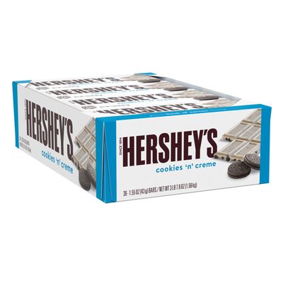 HERSHEY&#39;S Cookies &#39;n&#39; Creme Candy Bars, 1.55 oz (36 Count)