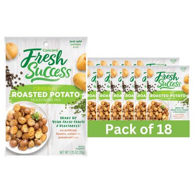 Concord Foods Original Roasted Potato Seasoning Mix Elevate Your Potatoes with Spices, Garlic, and Herbs - Simply Mix, Bake, and Serve for Flavorful Potatoes (1.25 Oz Pack of 18)