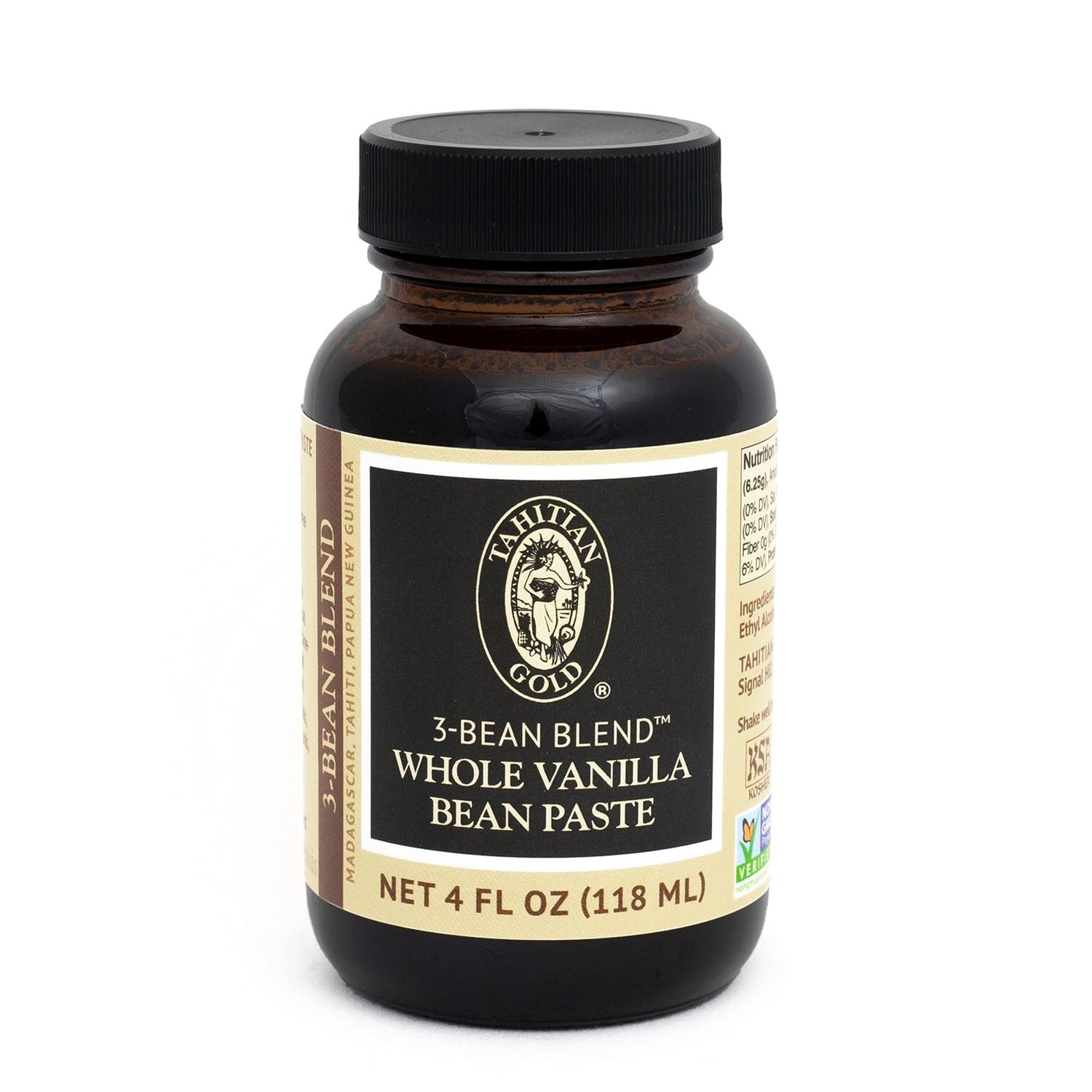 Tahitian Gold 3-Bean Blend: Whole Vanilla Bean Paste - Robust, Sweet &amp; Creamy Vanilla Paste for Baking, Desserts &amp; Beverages - Pure Vanilla Bean Paste Blend from Madagascar, Tahiti &amp; Papua New Guinea