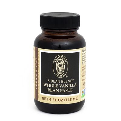 Tahitian Gold 3-Bean Blend: Whole Vanilla Bean Paste - Robust, Sweet &amp; Creamy Vanilla Paste for Baking, Desserts &amp; Beverages - Pure Vanilla Bean Paste Blend from Madagascar, Tahiti &amp; Papua New Guinea