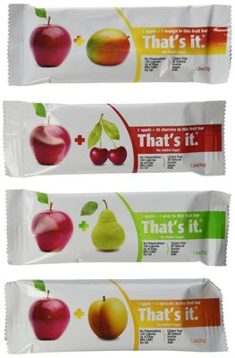 That&#39;s It Natural Fruit Bars Variety Pack, Apple+Mango, Apple+Pear, Apple+Cherry &amp; Apple+Apricot, 1.2 Ounce (Pack of 12)