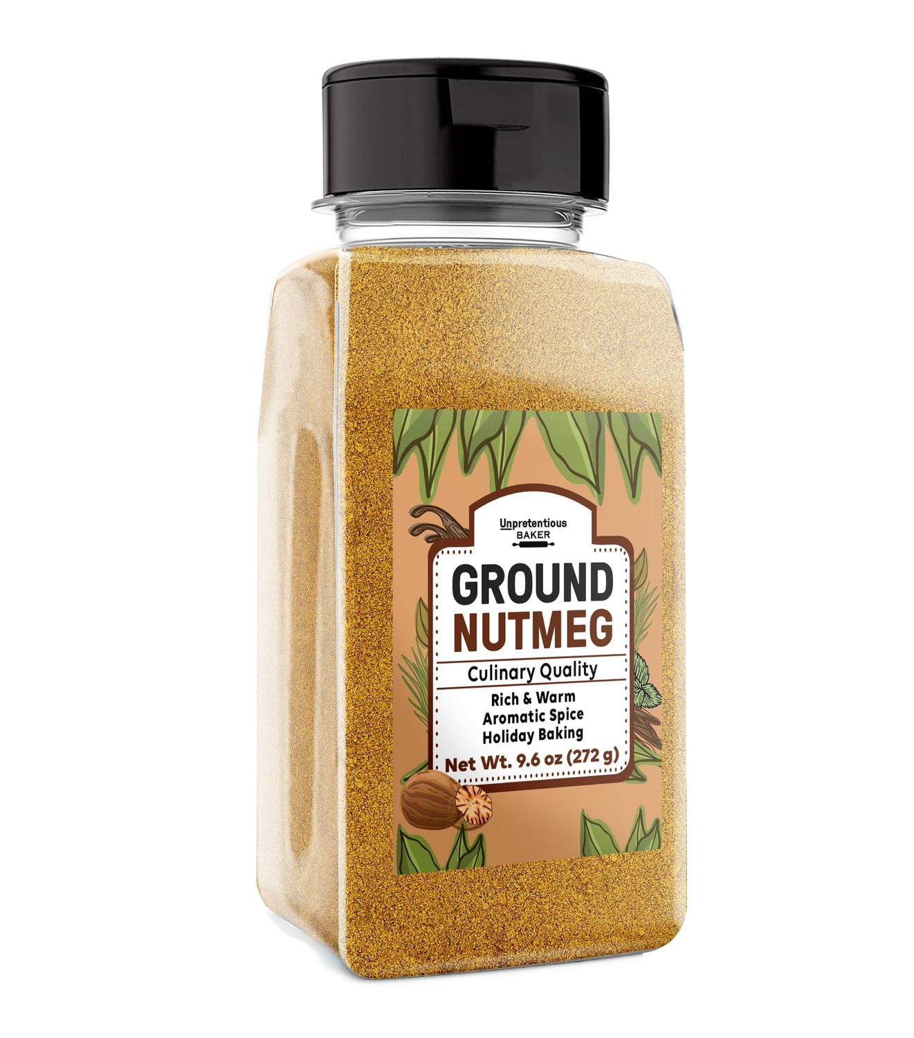 Unpretentious Ground Nutmeg, 9.6 oz, Rich &amp; Warm, Traditional Spice, Aromatic